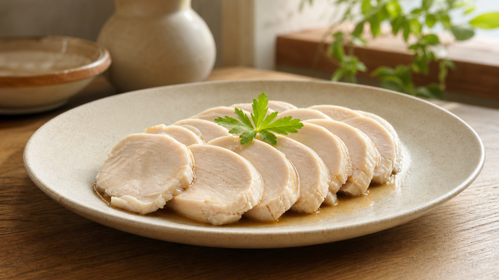 材料3つでしっとり鶏ハム｜めんつゆだけで平日ラク主菜の完成写真
